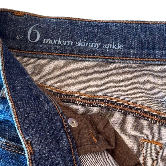 LOFT Size 6 Modern Skinny Ankle Denim Jeans w/Ankle Zippers Stretch Medium Wash - Picture 6 of 6